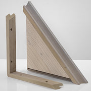 Beveled Wood Floating Corner Shelves (Set of 2) - Grey