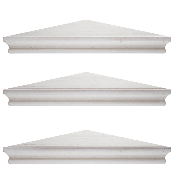 Wood Floating Beveled Corner Shelves (Set of 3) - White