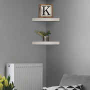 Wood Floating Corner Shelves (Set of 2) - White