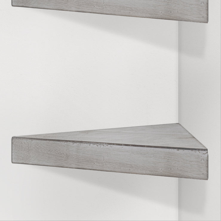 Wood Floating Corner Shelves (Set of 2) - Grey