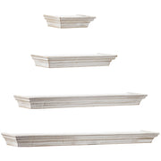 Floating Shelves with Crown Molding - White