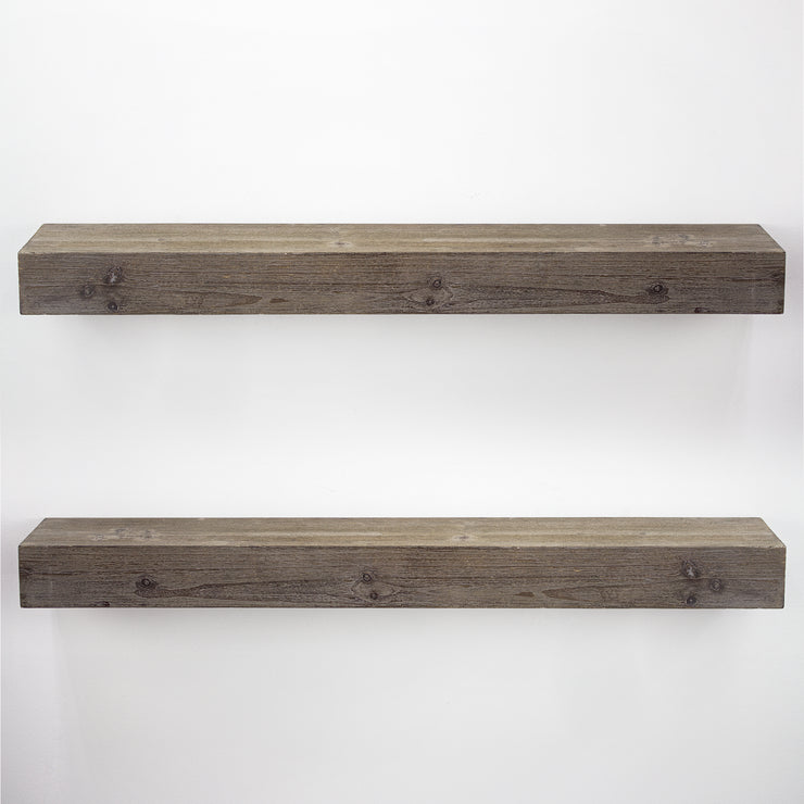 Rustic Wood Floating Wall Shelf - Large/Grey