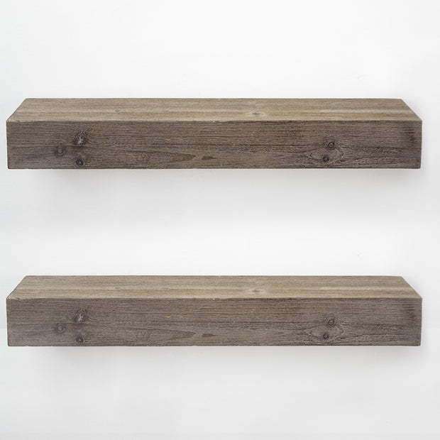 Rustic Wood Floating Wall Shelf - Small/Grey