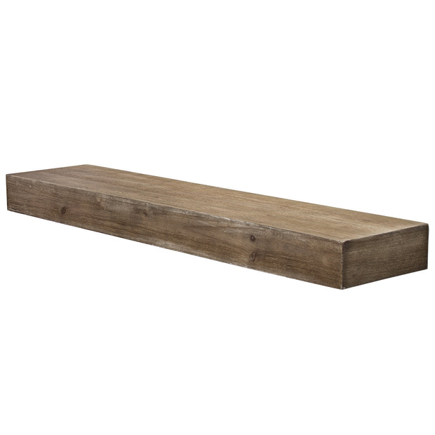 Rustic Wood Floating Wall Shelf - Large/Walnut Brown