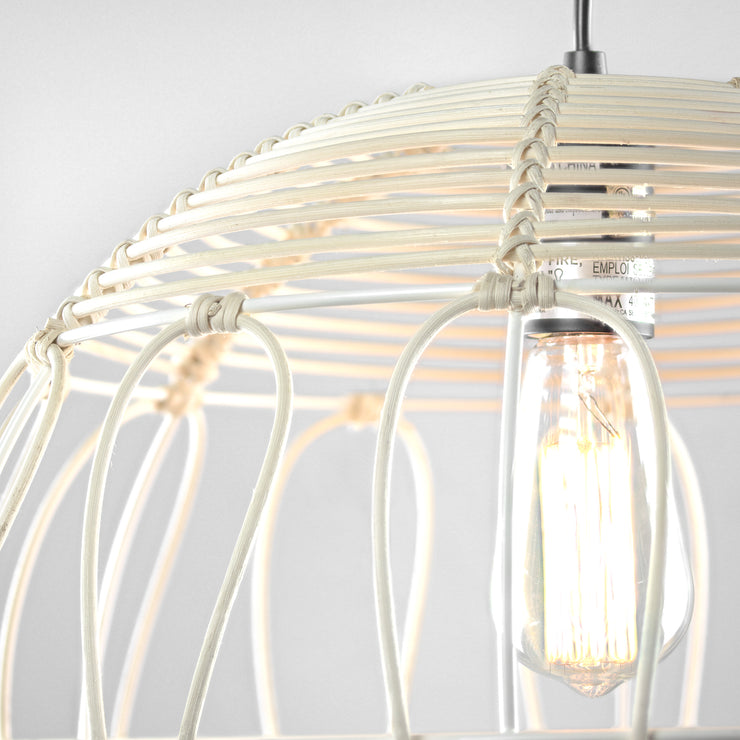 Wicker Globe Style Hanging Pendant Lamp