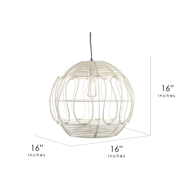 Wicker Globe Style Hanging Pendant Lamp
