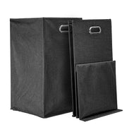 Collapsible Laundry Hamper with Removable Liners & Magnetic Lid – Black (25.5” x 15”)