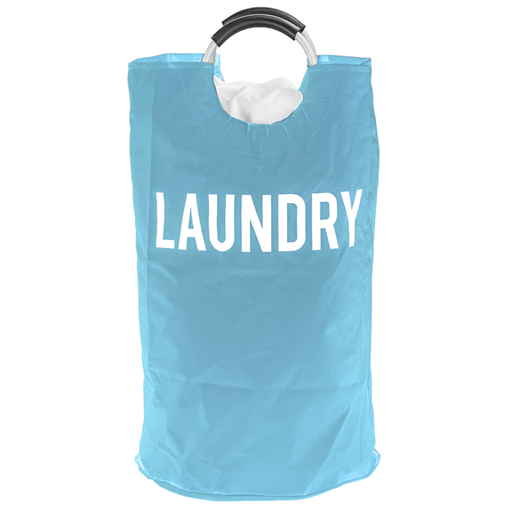 Collapsible Laundry Hamper Clothes Basket with Cushioned Handles - Blue (31” x 17”)