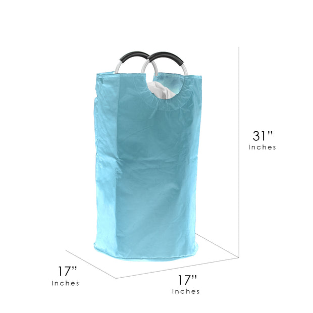 Collapsible Laundry Hamper Clothes Basket with Cushioned Handles - Blue (31” x 17”)