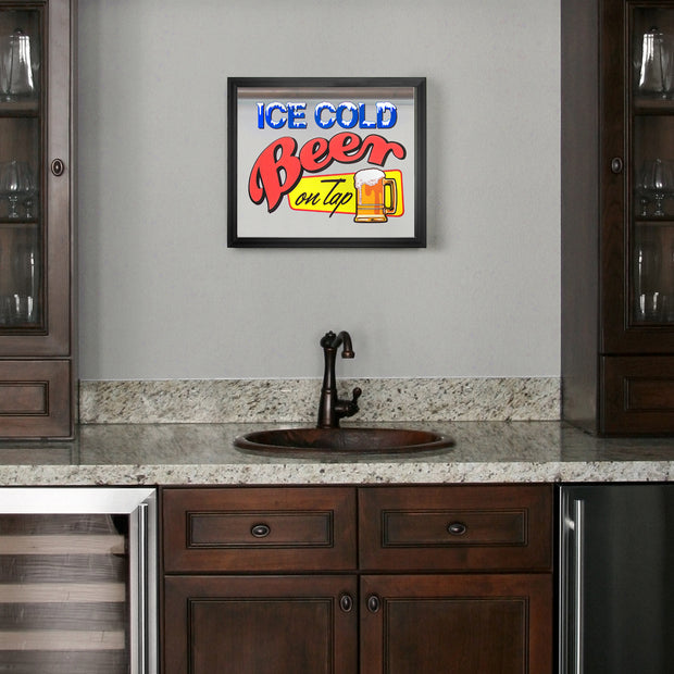 Ice Cold Beer On Tap Printed Accent Mirror (13.5" x 15.5")