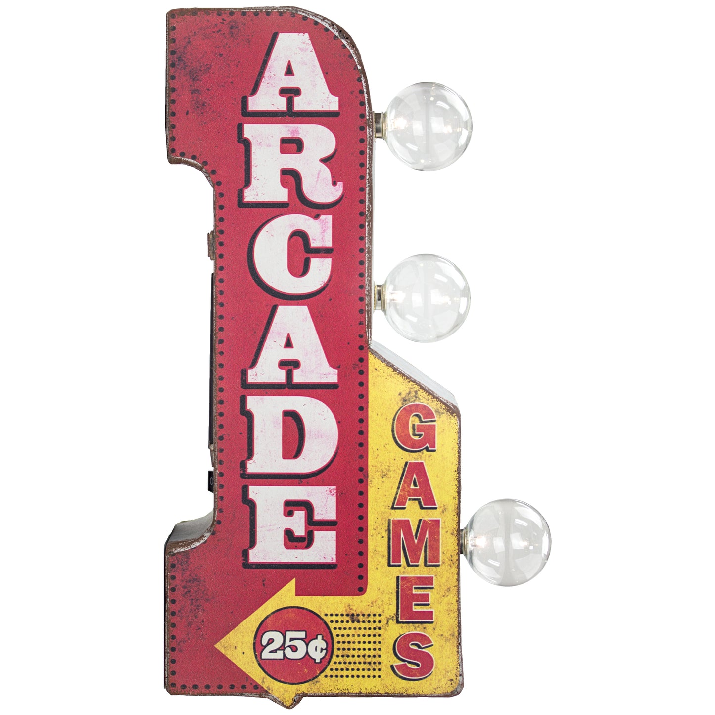 Vintage Arcade Games Mini LED Marquee Arrow Sign (12” x 5.25”)