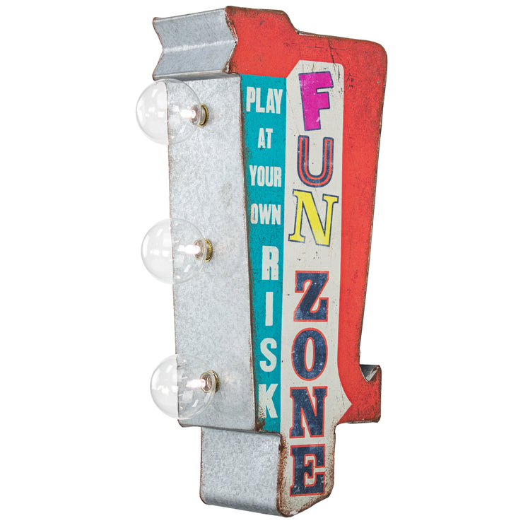 Fun Zone Vintage Mini LED LED Marquee Arrow Sign (12” x 5.25”)