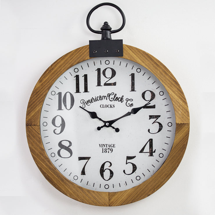 American Clock Co. Vintage Pocket Watch Wall Clock 20"