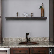 Large Wedge Wood Floating Wall Shelf - Black