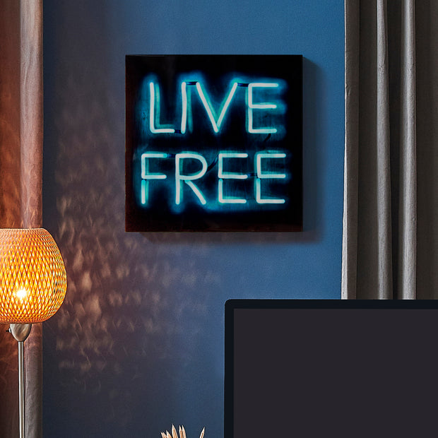 Live Free Neon Wall Art Decor (16" x 16")