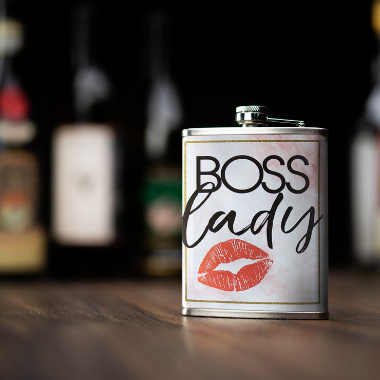Boss Lady Stainless Steel 8 oz Liquor Flask