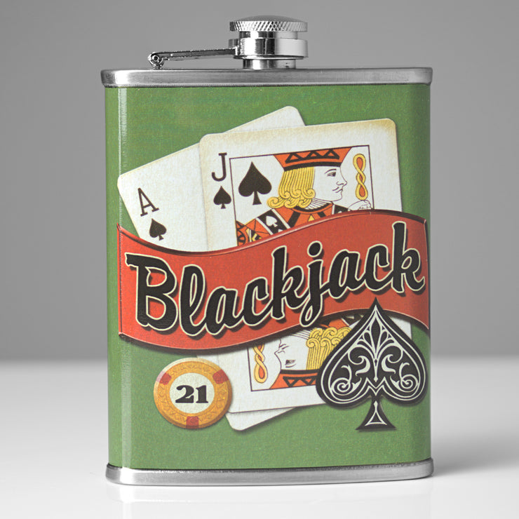 Blackjack Stainless Steel 8 oz Liquor Flask