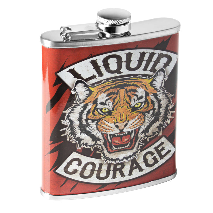 Liquid Courage Stainless Steel 8 oz Liquor Flask
