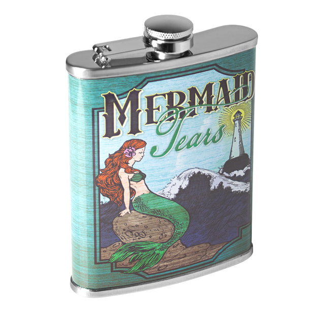 Mermaid Tears Stainless Steel 8 oz Liquor Flask
