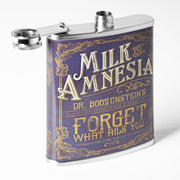Milk of Amnesia Stainless Steel 8 oz Liquor Flask