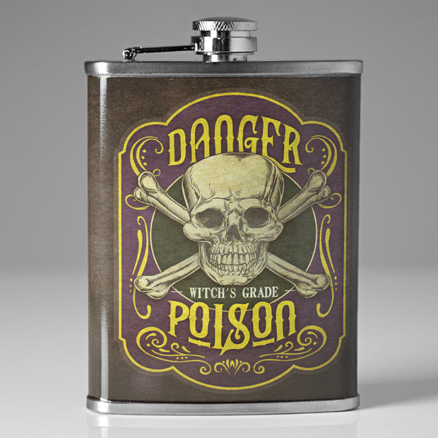 Danger Witch’s Grade Poison Stainless Steel 8 oz Liquor Flask