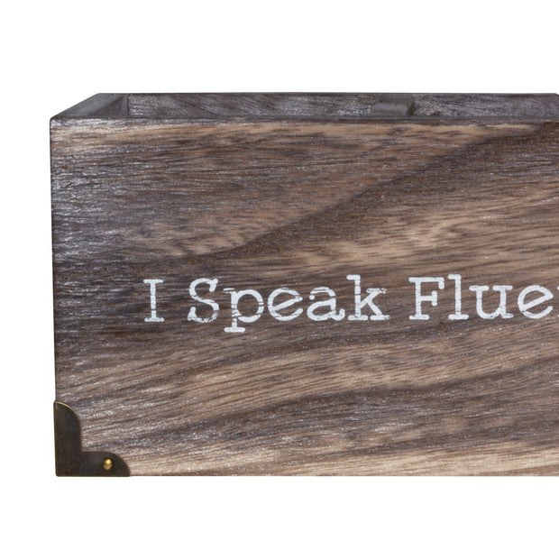 Novelty Wood Desk Organizer  for Pens & Office Supplies - I Speak Fluent Sarcasm