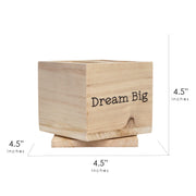 Rotating Wood Desk Organizer - Dream Big