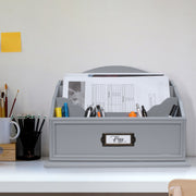 All-in-One Desk Organizer with 6 Compartments - Grey