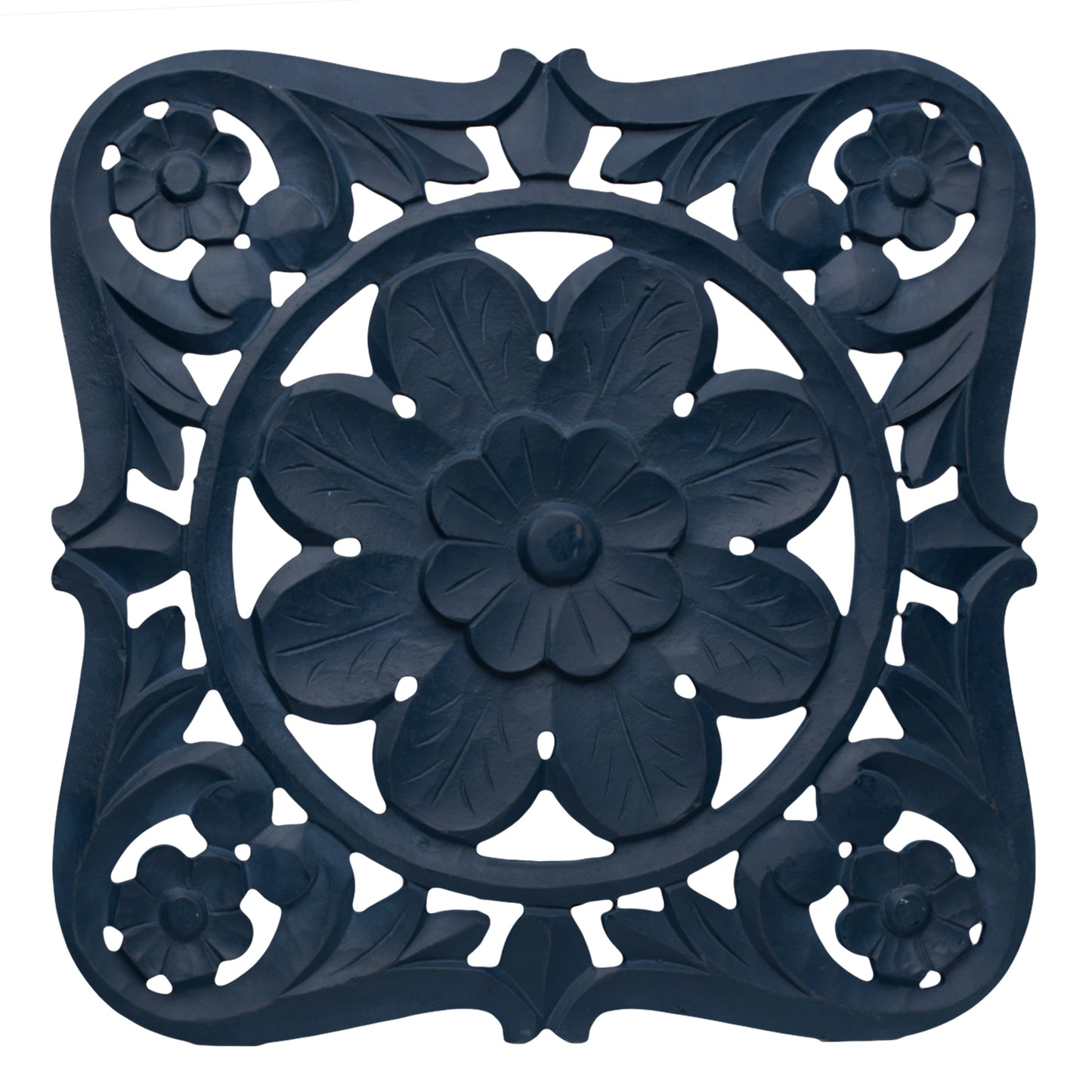 Floral Arabesque Wall Medallion - Blue
