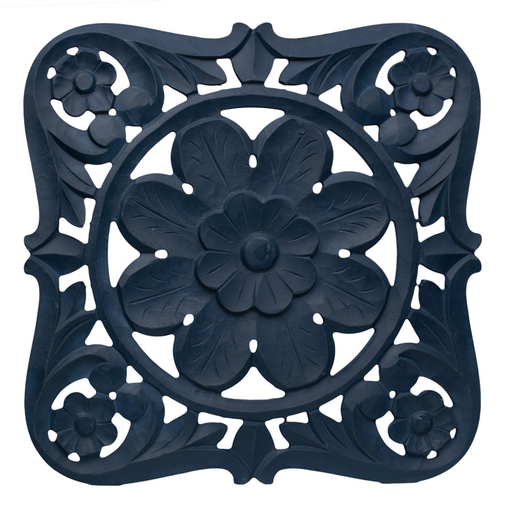 Floral Arabesque Wall Medallion - Blue