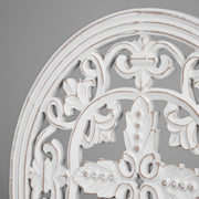 Arabesque and Cross Wall Medallion Home Decor – White (16”)