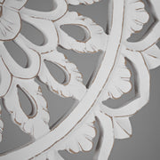 Floral Mandala Wall Medallion – White (24”)