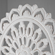 Floral Mandala Wall Medallion – White (24”)