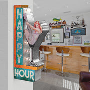 Happy Hour Vintage LED Off the Wall Marquee Sign (25" x 13")