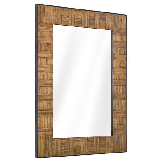 Rustic Wood and Metal Wall Mirror (35 x 26)