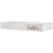 Floating Wall Shelf with “Gather” Text Engraving