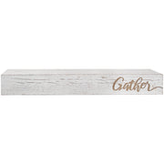 Floating Wall Shelf with “Gather” Text Engraving