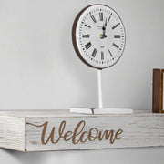 Floating Wall Shelf with “Welcome” Text Engraving