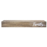 Floating Wall Shelf with “Family” Text Engraving