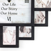 Black Farmhouse Shabby-Chic "This Is Us" Picture Frame Wall Collage Clock
