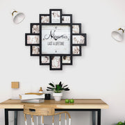 Black  "Lifetime Memories" Picture Frame Wall Collage Clock