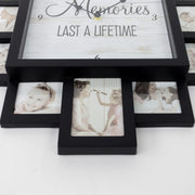 Black  "Lifetime Memories" Picture Frame Wall Collage Clock