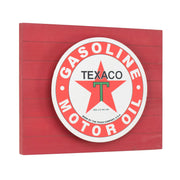 Vintage Texaco Gasoline & Motor Oil Metal Backlit LED Sign – 15" x 18"