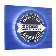 Vintage Dodge Cars & Service Metal Backlit LED Sign – 15" x 18"
