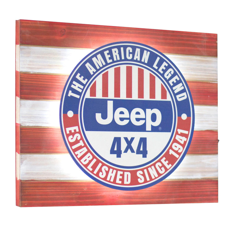 Vintage Jeep Metal Backlit LED Sign – 15" x 18"