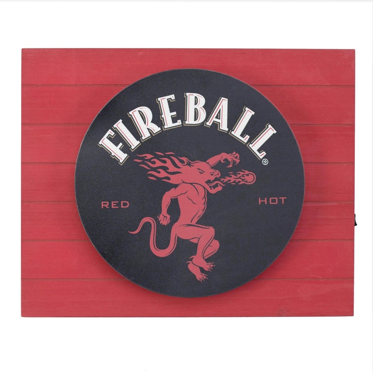 Fireball Whisky Vintage Metal Backlit LED Sign – 15" x 18"