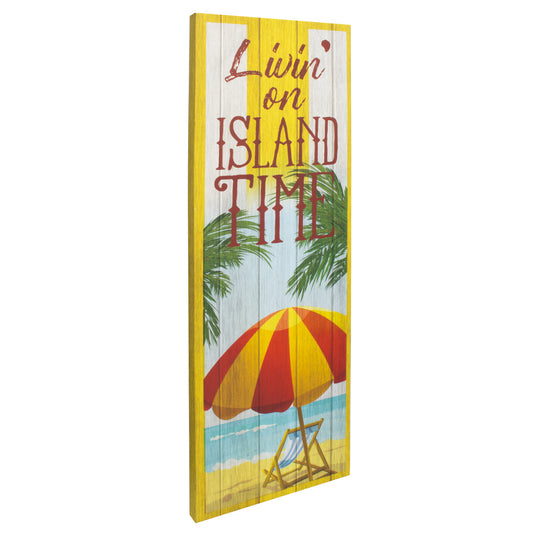 Island Time Coastal Beach Outdoor Canvas Art Print - 16x48