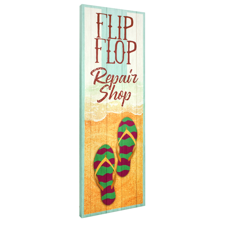 Flip Flop Repair Shop Outdoor Canvas Art Print - 16x48