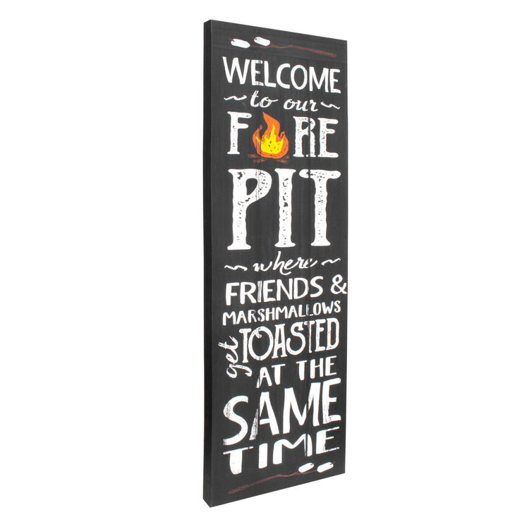 Welcome to the Firepit Outdoor Canvas Art Print - 16x48