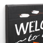 Welcome to the Firepit Outdoor Canvas Art Print - 16x48